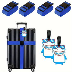 6팩 수하물 스트랩 수하물 태그 세트 여행용품 수하물 태그가 있는 여행 가방용 수하물 스트랩