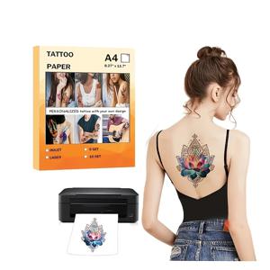 A4 아트 문신 종이 DIY 방수 임시 문신 피부 종이 문신 남자 어린이 스티커에 대 한 잉크젯 또는 레이저 프린터