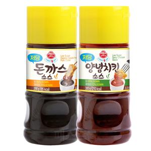오뚜기 저당 돈까스소스 290g + 저당 양념치킨소스 300g 세트