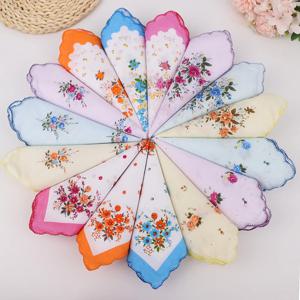 3Pcs 여성용 손수건 코튼 소형 순수 향수 클래식 올드 와이프 스웨트 스퀘어 타월 클린 30*30cm