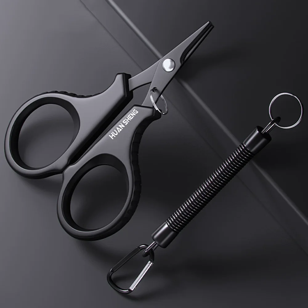 티타늄 코팅 스테인리스 스틸 낚시 가위 플라이어 PE 브레이드 라인 커터 플라이즈 잉어 낚시 액세서리 도구 1세트