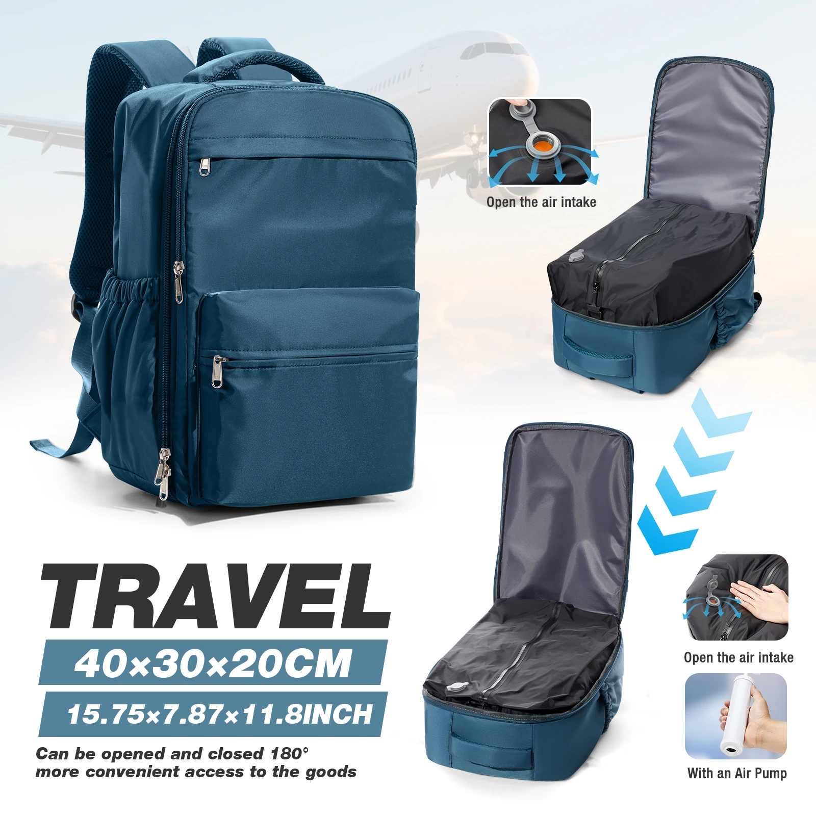 라이언에어 항공사 기내 반입 가방 40x30x20 여행 더플백 여성 남성용 기내 반입 수하물 가방, 진공 백팩
