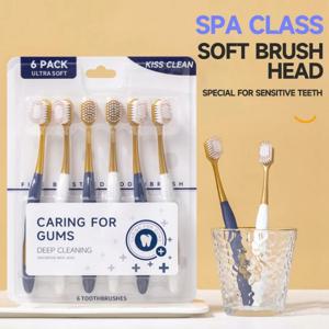 성인용 부드러운 칫솔 가정용 - 넓은 헤드 초미세모 민감성 방지 잇몸 보호 - 여행에 적합