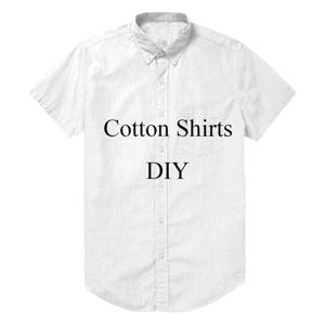 DIY 맞춤형 100% 면 셔츠 펑크 남성 하와이안 셔츠 여름 반팔 버튼다운 캐주얼 셔츠 트로피컬 포켓 탑