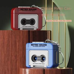 창의적인 빈티지 미니 레트로 카세트 녹음기 음악 키체인 귀여운 미니 플레이어 기념 키링 커플 친구 선물