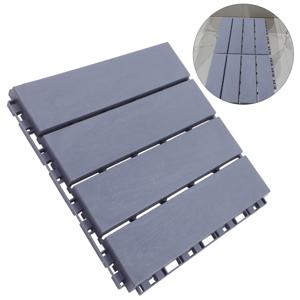 6개입 야외 조립식 데크 타일 플라스틱 바닥재 파티오 발코니 정원 산책로 전천후 야외 바닥재