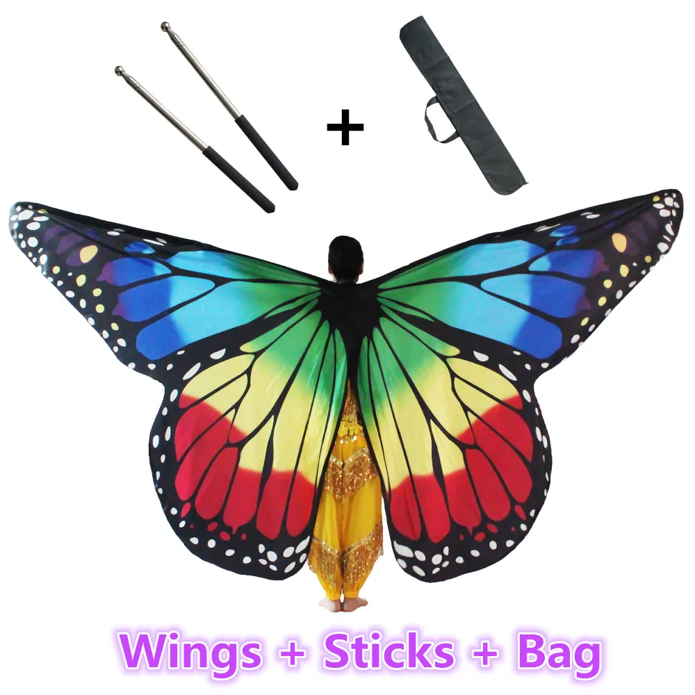 밸리 댄스 나비 날개 어린이 공연 무대 착용 여성 댄서 의류 성인 벨리 댄스 의상 날개 코스프레 이동 가능