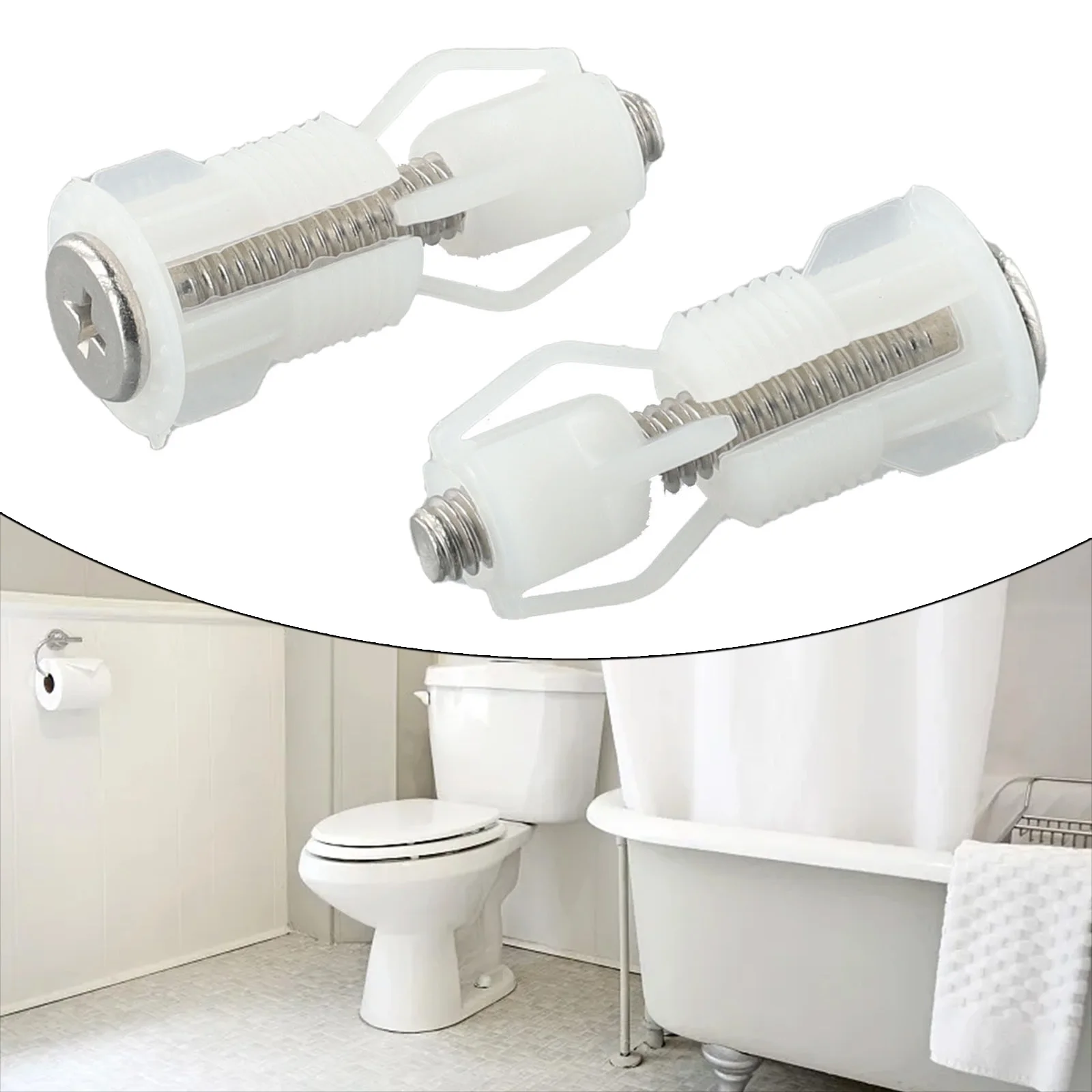 2pcs 상단 고정 변기 나사 너트 커버 뚜껑 팬 고정 WC 블라인드 홀 피팅 키트 교체 변기 나사 욕실 부품