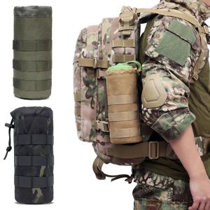 전술 Molle 물병 가방 야외 카모 사냥 캠핑 하이킹 Drawstring 홀더 다기능 병 보관 주머니 주머니