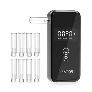 전문 음주측정기 디지털 디스플레이 8개 재사용 가능한 마우스피스 가정용 차량용 정확한 휴대용