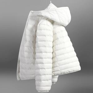 오프시즌 얇은 후드 덕다운 자켓 숏 스타일 남녀공용 가을 겨울 아우터 패션 도시 캐주얼 나일론 소재
