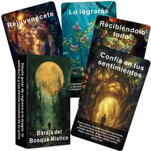 스페인 오라클 카드, 신비한 숲 타로 카드, 반성, 명쾌함 및 영적 연결을 위한 56개의 일일 영감 카드