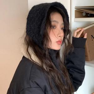 트렌디한 두꺼운 울 스트랩 귀마개 단색 방풍 니트 귀마개 수제 보온 귀덮개 겨울 헤드밴드