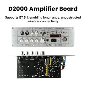 D2000 블루투스 앰프 보드 2.1채널 TPA3221 파워 앰프 100W+100W+200W AUX FM USB TF 카드 TWS DC 24V/AC110-220V