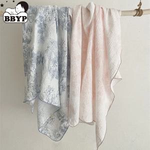 아기 담요 꽃 부드러운 목화 모슬린 신생아 Swaddle 랩 수신 담요 빠른 건조 목욕 타올 아기 유모차 커버