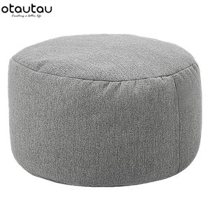 OTAUTAU 리넨 콩 가방 의자 채우기 Beanbag Pouf 오토만 발판 다다미 라운드 의자 이불 퍼프 릴렉스 라운지 가구