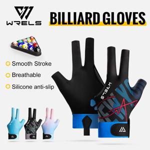 WRELS 1PC 전문 당구 왼손 장갑 실리콘 미끄럼 방지 탄력성 통기성 당구 장갑 3 손가락 스누커 장갑