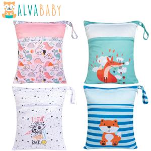 U PICK ALVABABY 기저귀 가방 재사용 가능한 기저귀 가방 패션 2 개의 지퍼 습식 건식 가방 수영장 가방