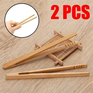 2개입 18cm 대나무 나무 음식 집게 토스트 샐러드 집게 토스터 베이컨 설탕 아이스티 집게 차 집게 주방용