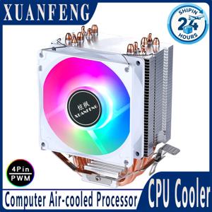 XUANFENG 2/4/6 히트 파이프 쿨러 CPU 팬 90mm 공냉식 프로세서 호환 LGA2011-3 X79 X99 E5 2066 115x 1200 1700 I5 AM4 AM5