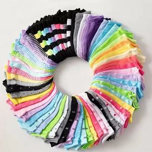 10/15/20/30/40/쌍 하트 프린트 양말, 발렌타인 데이 캔디 컬러 발목 양말, 여성용 스타킹 및 양말