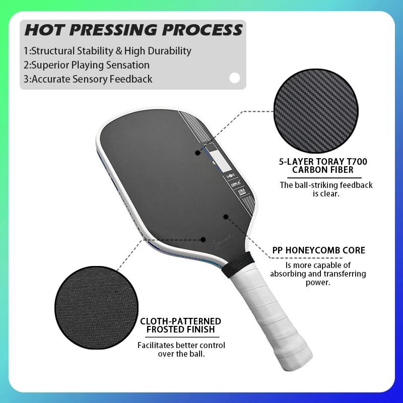 PER-Pro IV 피클볼 패들 핫프레싱 OEM 4세대 TFP 폼 코어 T700 카본 파이버 페르세서스