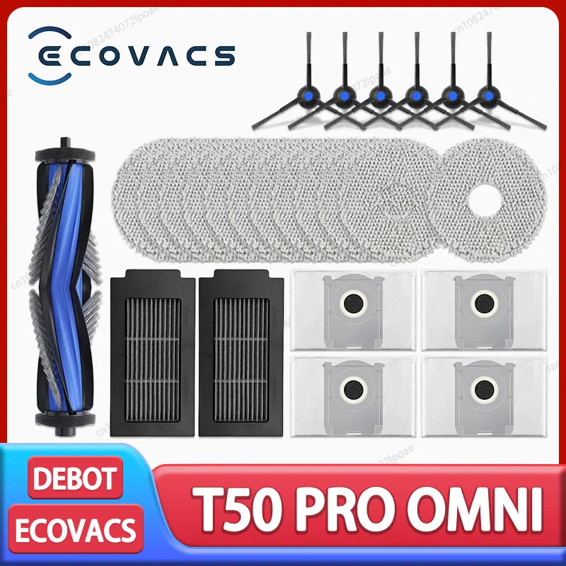 에보락스 T50 프로 옴니 / T50 오토 / DDX67 로봇 청소기 액세서리 메인 사이드 브러시 헤파 필터 물걸레 천 먼지 봉투 부품