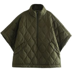 따뜻한 코튼 코트 겨울 신상 여성 패션 방수 하프 지퍼 카울넥 재킷 스트릿 스타일 루즈핏 폴리에스터