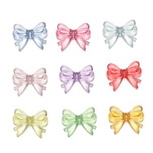 30개/세트 14x18mm 다채로운 투명 리본 아크릴 비즈 DIY 수제 보석 귀걸이 열쇠고리 재료 액세서리