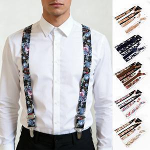 2가지 사이즈 꽃무늬 면 멜빵 나비넥타이 세트 남성 여성 어린이용 조절 가능한 스트랩 남성 바지 셔츠 여자 스커트 액세서리 선물