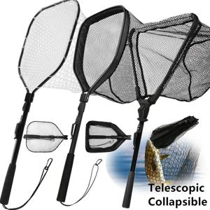 55cm-190cm 연어 플라이 잉어 메기 송어 플로팅 랜딩 네트 Easy Catch & Releasee Foldable 용 텔레스코픽 낚시 그물