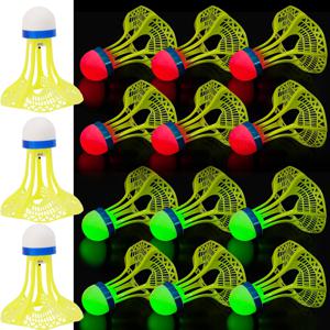 12-1pcs LED 라이트 업 배드민턴 공 다채로운 LED 발포 스포츠 배드민턴 셔틀콕 어린이 빛나는 배드민턴 용품