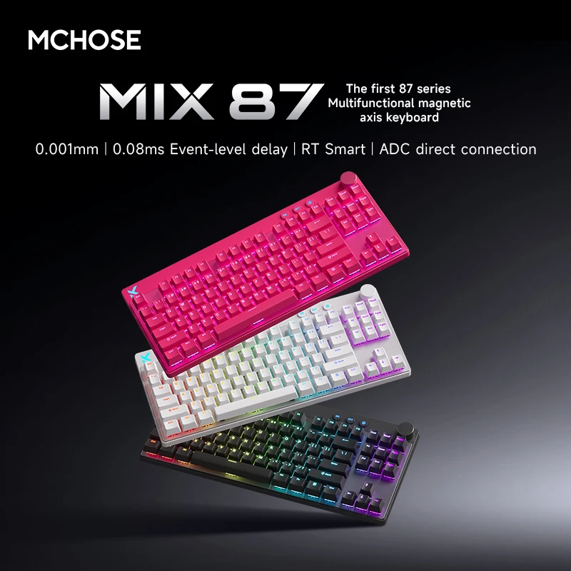 Mchose Mix87 마그네틱 스위치 키보드 유선 게임용 키보드 8K + 256K Esport 0.08ms 낮은 대기 시간 E-스포츠 맞춤형 게이머 액세서리