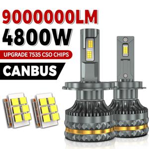 9000000LM H7 캔버스 LED 헤드라이트 전구 4800W H4 H11 H1 9005 HB3 9006 HB4 H13 9004 9007 터보 자동 헤드램프 12V 24V 자동차 라이트