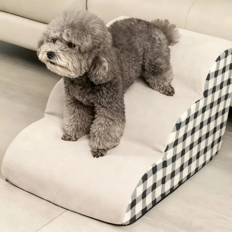 애완동물 2/3단 고밀도 폼 강아지 안전 계단 미끄럼 방지 노견용 관절 통증이 있는 애완동물용 소파 침대 계단