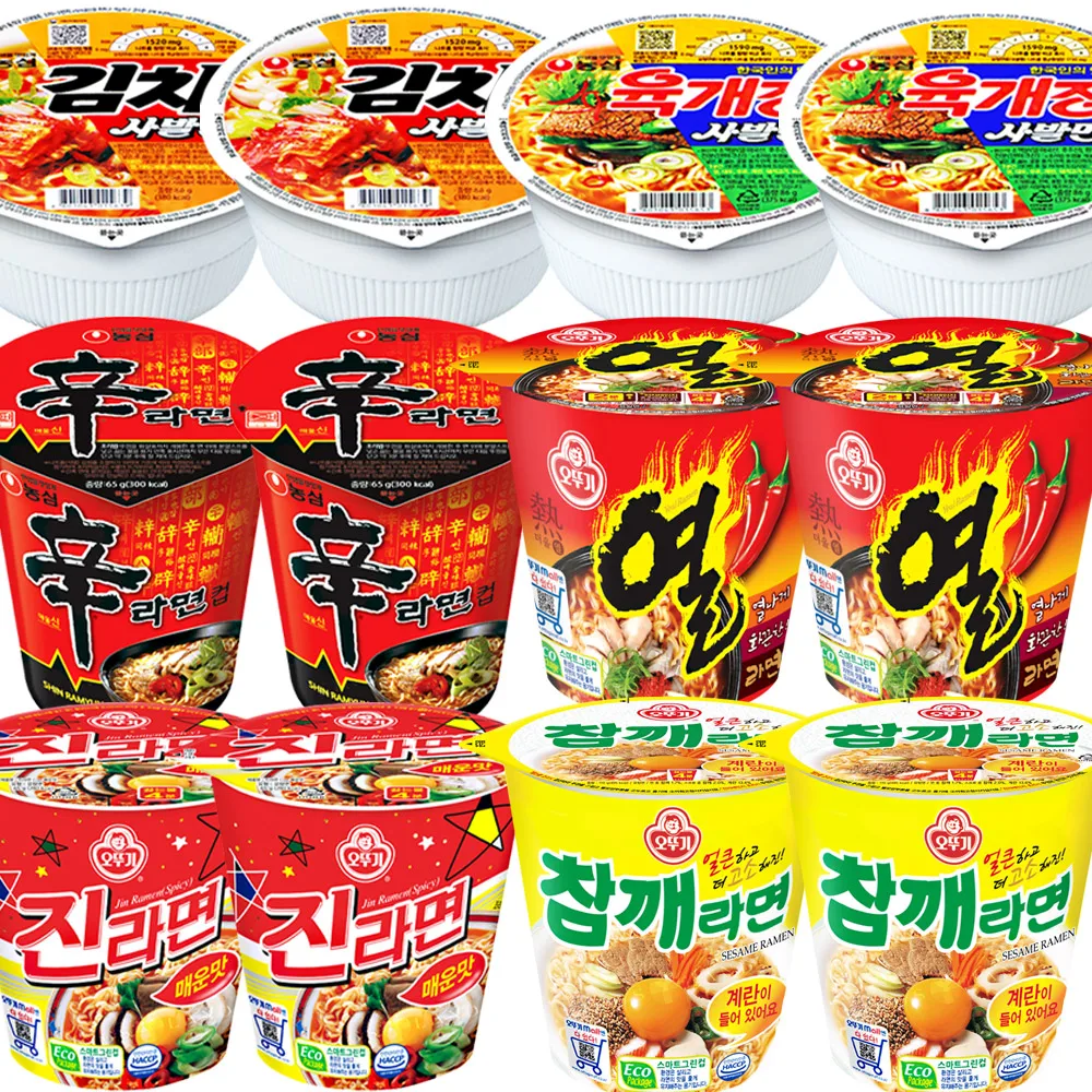 (컵라면 소컵 12개)농심(신라면+육개장 사발면+김치사발면 )×2 오뚜기(진라면 매운맛+참깨라면+열라면)×2개