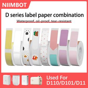 Niimbot 라벨 용지 접착 열 라벨 스티커 Niimbot D110 D11 D101 미니 휴대용 프린터 용 롤 자체 접착 용지