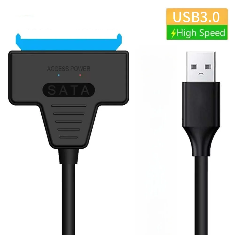 USB 3.0-SATA 케이블 USB-SATA III 하드 드라이브 어댑터 2.5인치 외장형 SSD HDD 하드 드라이브 22핀 Sata III용 최대 6Gbps