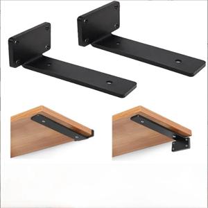 교체용 헤비 듀티 플로팅 선반 브래킷 검정색 코팅 벽걸이 벽 선반 지지대 금속 주철 선반 브래킷