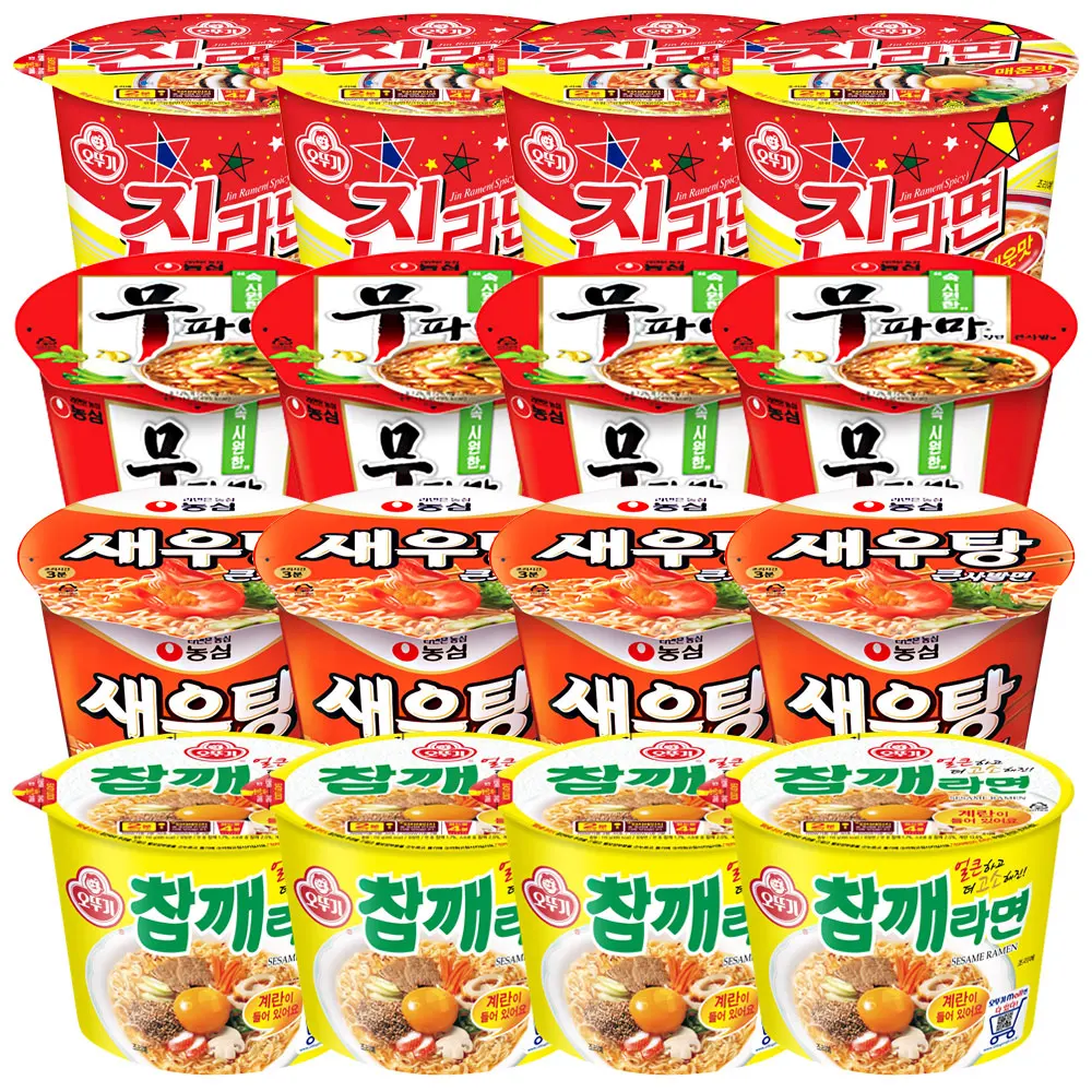 컵라면세트 큰컵(진라면매운맛4개+무파마4개+새우탕4개+참깨라면4개)