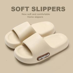 여름 플랫폼 구름 슬리퍼 여성 경량 솔리드 컬러 소프트 단독 EVA 베개 슬라이드 여성 커플 미끄럼 방지 비치 플립 플롭