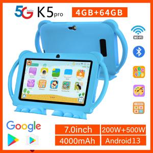 BDF K5 pro 7 인치 어린이 태블릿 만화 어린이 방지 케이스 5G WiFi Google 학습 교육 태블릿 PC 4GB RAM 64GB ROM 4000mAh