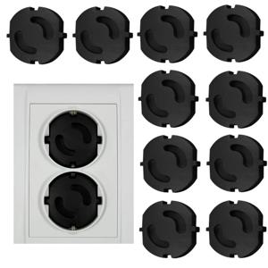 유럽형 F 소켓 커버 - 유럽 콘센트용 내장형 아기 안전 플러그 보호기, 회전 불가, 먼지 및 오일 방지