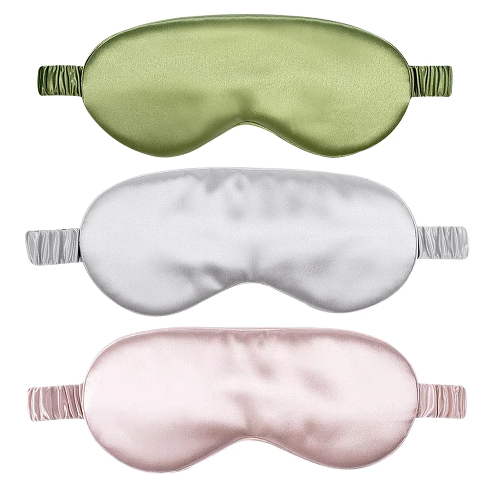 100% 순수 뽕나무 실크 수면 안대, 단색 부드러운 눈가리개, 여행, 집에서 자는 건강을 위한 여성/소녀용 아이 마스크