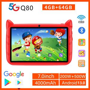 새로운 7인치 5G 와이파이 키즈 태블릿 쿼드 코어 4GB 램 64GB 롬 듀얼 카메라 안드로이드 13.0 학습 교육용 태블릿 PC 4000mAh