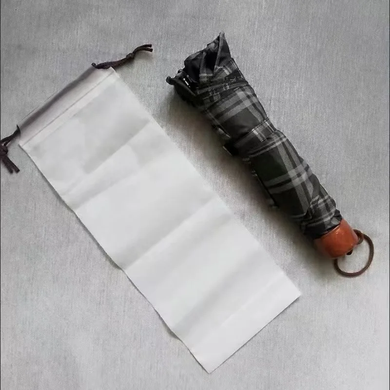 우산 보관 가방 반투명 플라스틱 방수 방오 우산 커버 재사용 가능한 휴대용 끈 가방 가정용 보관