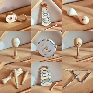 아기 뮤지컬 장난감 나무 곰 딸랑이 벨 드럼 실로폰 타악기 유아 교육용 악기 유아용 장난감