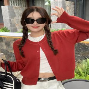 AOSSVIAO 여성용 긴 소매 2025 카디건 O 넥 버튼 다운 니트 레이디 가을 봄 니트 싱글 브레스트 카디건 스웨터