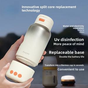 핫 세일 창의적인 분리형 온도 조절 주전자 무선 우유 믹서 휴대용 온수 컵 아기 야외용 보온병