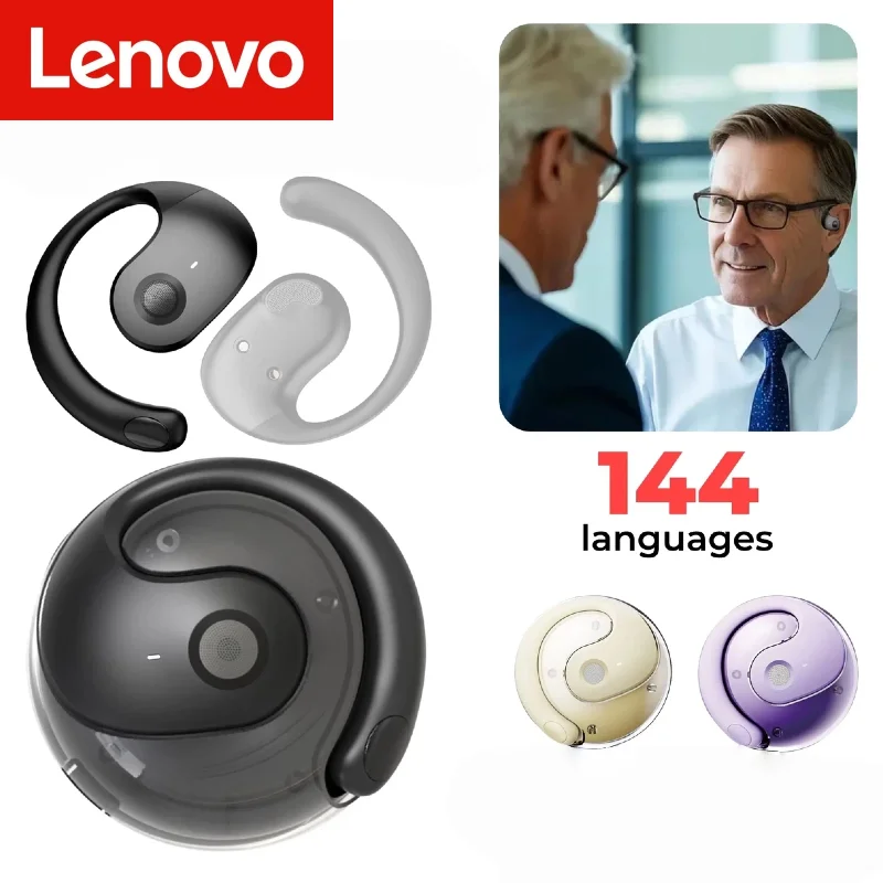 레노버 OWS 헤드폰 골전도 이어폰 오픈형 스포츠 블루투스 헤드폰 무선 이어버드 노이즈 캔슬링 기능 탑재